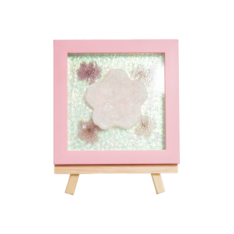 Lampada d'arte Cherry Blossom con cornice in legno giallo-pioggia Yozakura