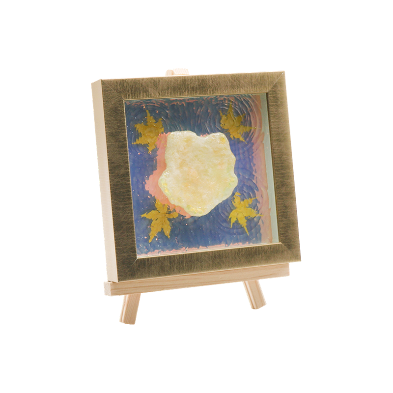 Lampada artistica con simulazione di foglia d'acero ambrata con increspatura dell'acqua - Maple Shadow Lamp