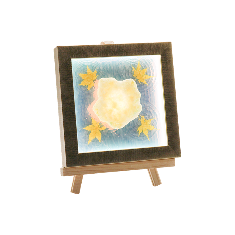 Lampada artistica con simulazione di foglia d'acero ambrata con increspatura dell'acqua - Maple Shadow Lamp