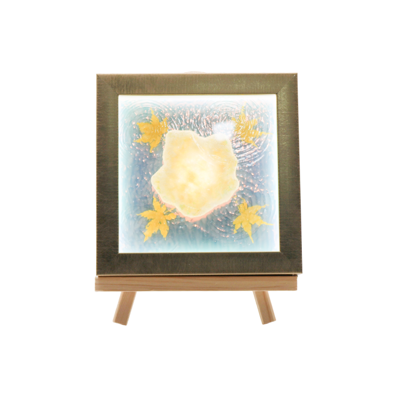 Lampada artistica con simulazione di foglia d'acero ambrata con increspatura dell'acqua - Maple Shadow Lamp