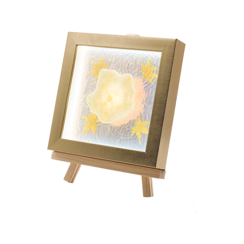Lampada artistica con simulazione di foglia d'acero ambrata con increspatura dell'acqua - Maple Shadow Lamp