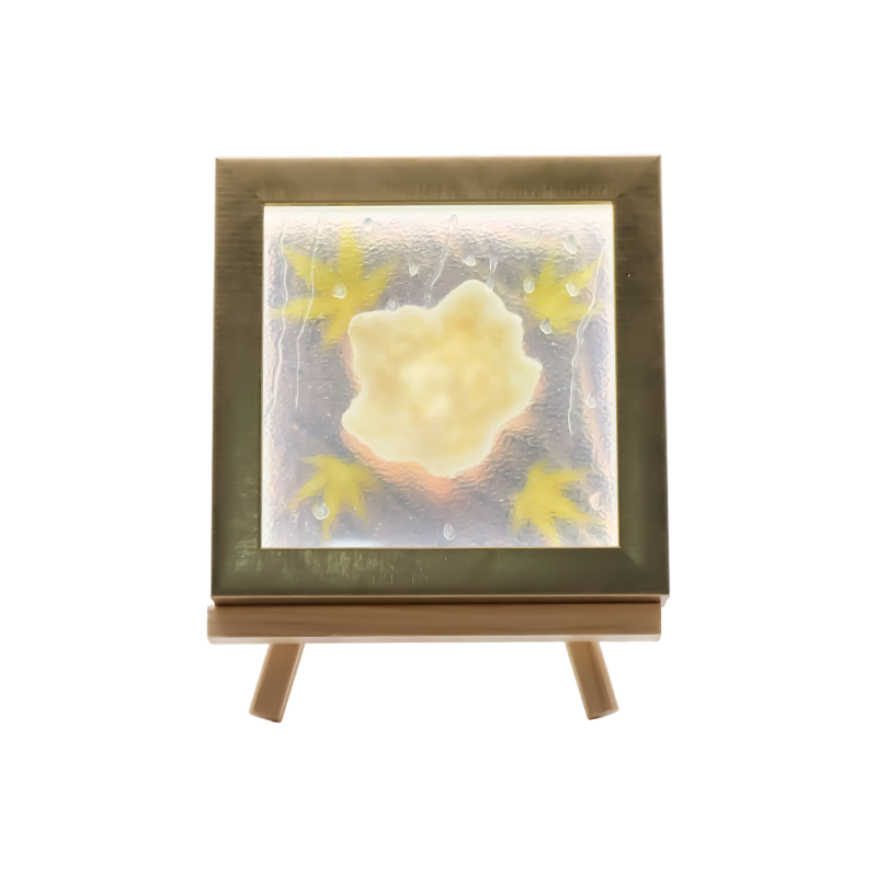 Luce quadrata gialla chiara con foglia d'acero - Maple Frost