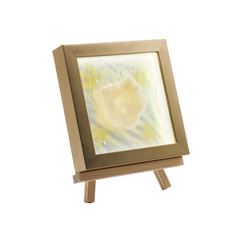Luce quadrata gialla chiara con foglia d'acero - Maple Frost