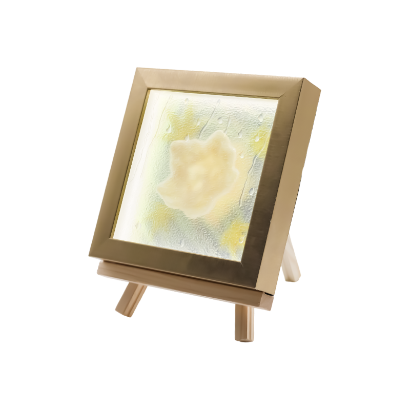 Luce quadrata gialla chiara con foglia d'acero - Maple Frost