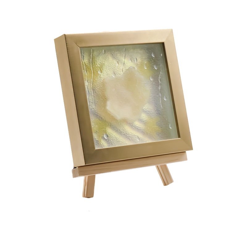 Luce quadrata gialla chiara con foglia d'acero - Maple Frost