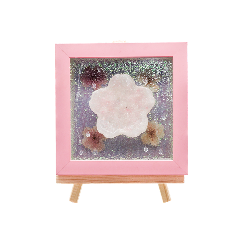 Lampada d'arte Cherry Blossom con cornice in legno giallo-pioggia Yozakura