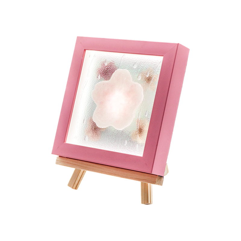 Lampada d'arte Cherry Blossom con cornice in legno giallo-pioggia Yozakura