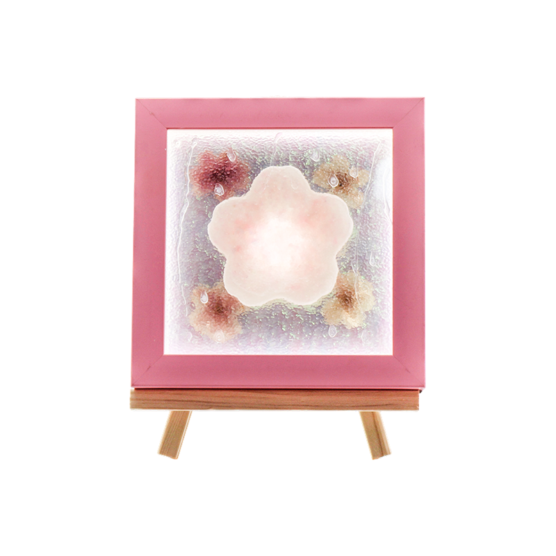 Lampada d'arte Cherry Blossom con cornice in legno giallo-pioggia Yozakura