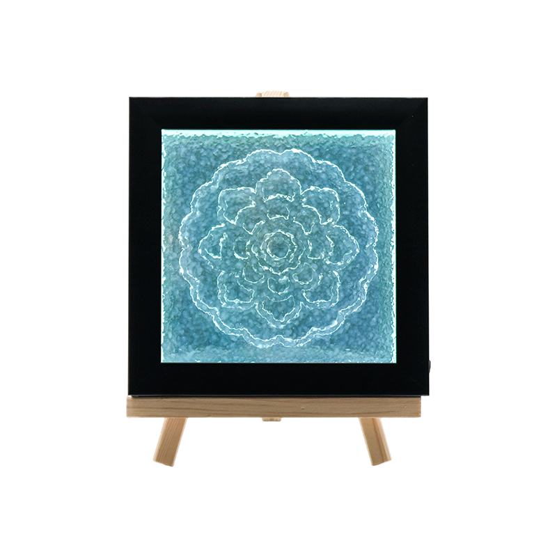 Lampada in cristallo bianco con motivo floreale blu - Tianxiang Ripples