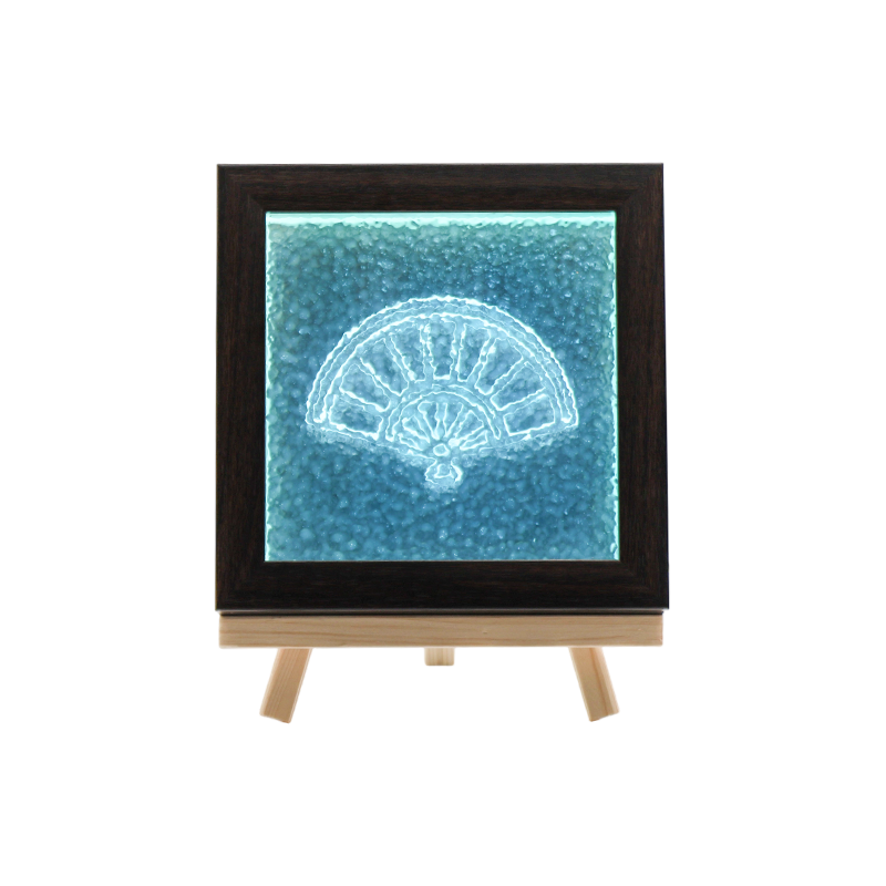 Lampada in cristallo con motivo a ventaglio giapponese: canto Feng Shui giapponese