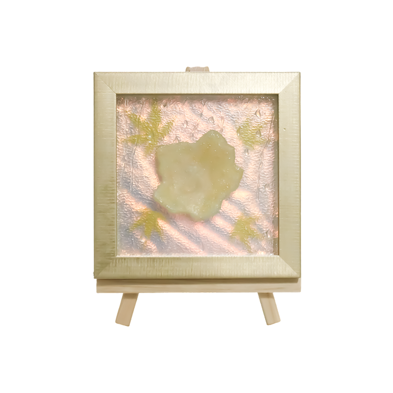 Luce quadrata gialla chiara con foglia d'acero - Maple Frost