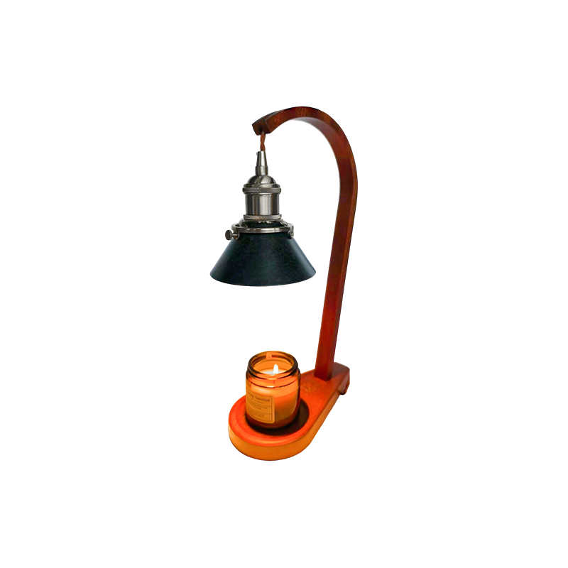 Lampada scaldacandele con paralume a cono nero - Luce velo