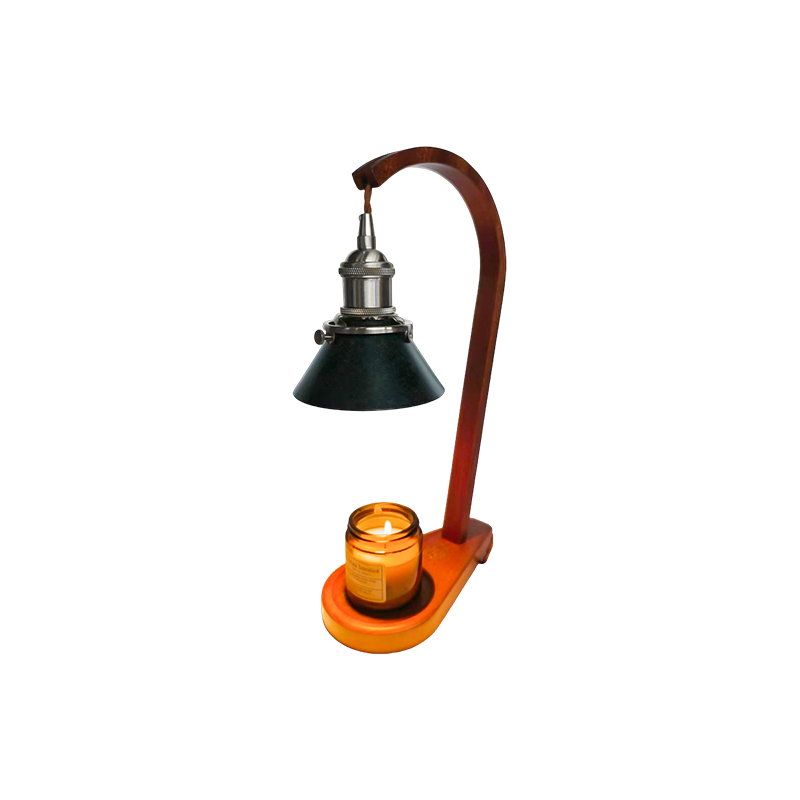 Lampada scaldacandele con paralume a cono nero - Luce velo